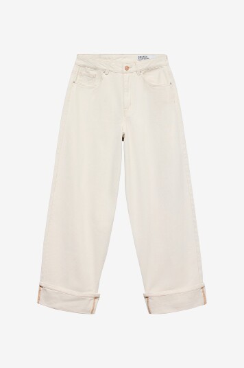 Vero Moda   Jeans vmZelda HR Barrel Fold UP Ecru   Beige