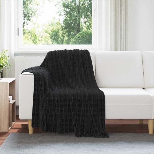 vidaXL Kastepledd 6 pcs Svart 150 x 130 cm Fleece