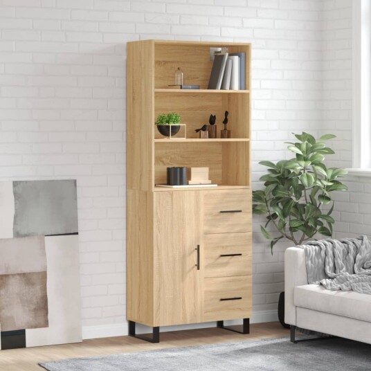 Highboard sonoma eik 69,5x34x180 cm konstruert tre Highboard sonoma eik 69,5x34x180 cm konstruert tre