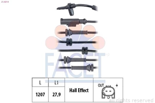 Sensor ABS FACET 21.0214