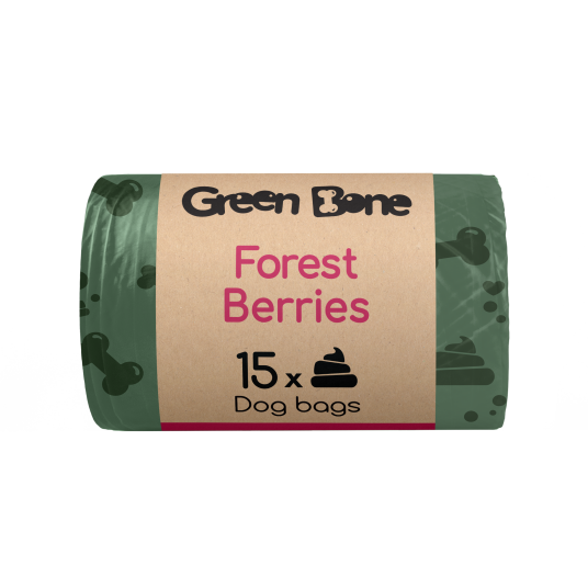 Refill Forest Berries Biologisk Nedbrytbare Hundeposer Grønn 15 Poser Hund Green Bone