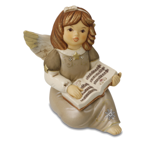 Goebel Walnut engel Singing Time med Swarovski®-krystall 10 cm