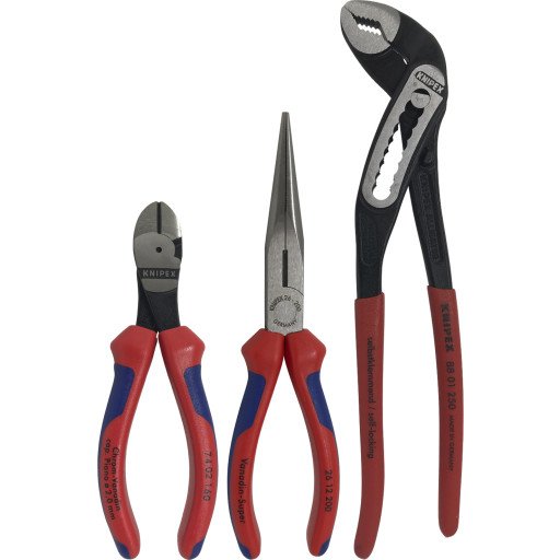 Knipex 3-delt Tangsett med Vannpumpetang, Avbitertang og Nåletang