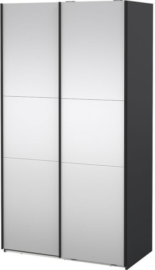 Como skyvedørsskap 2 dører med speil 120x220cm matt grå.