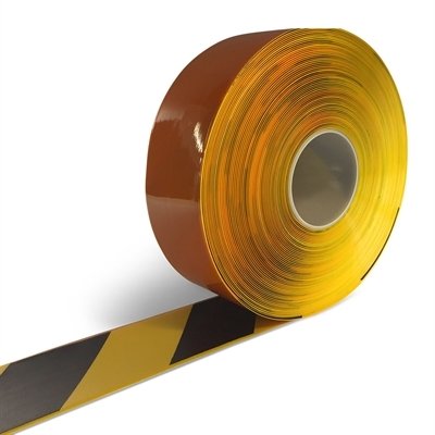 Gulvtape Denfoil Line Marking 50 mm x 30 m Sort/ gul farge Gulvtape Denfoil Line Marking 50 mm x 30 m Sort/ gul farge