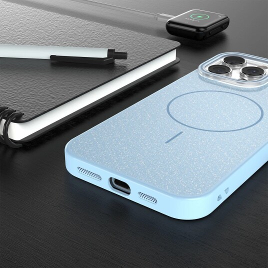TFO Glitter Thin MagSafe Deksel for iPhone 16 Pro Blå
