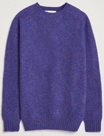 Harley Of Scotland Brushed Supersoft Lambswool Crewneck Iris