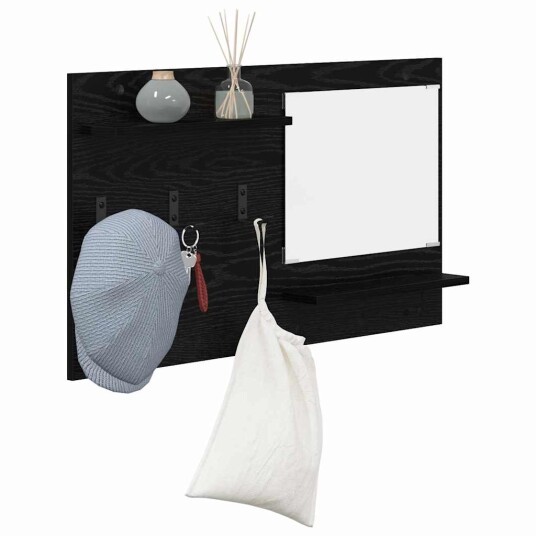  Vegghengt kleshenger Svart eik 90 x 10 x 50 cm Konstruert tre