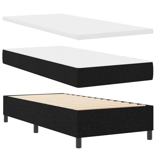 Boks madrass med sort stoff 100x200 cm