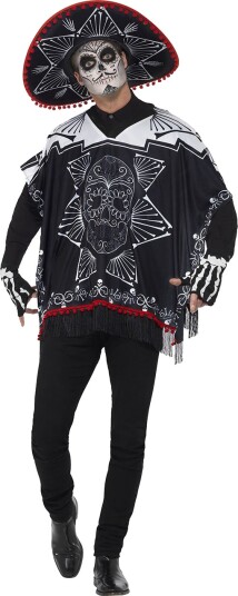 Day of the Dead Bandit Unisex Kostyme med hansker og hatt Day of the Dead Bandit Unisex Kostyme med hansker og hatt