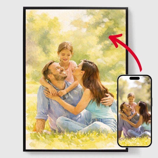 Namly Design Personalisert Plakat Familie Myk Akvarell AI Plakat POSTERZ4ZLL7
