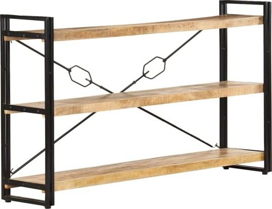  Bokhylle 3 etasjer 140x30x80 cm heltre mango