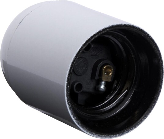 Gelia 107903133 Lampeholder E27 med jordskrue Hvit Belysning
