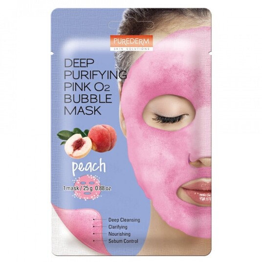 Purederm Deep Purifying Pink O2 Bubble Mask "PEACH" 25 g Purederm Deep Purifying Pink O2 Bubble Mask "PEACH" 25 g
