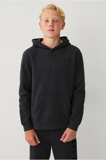 Ellos Collection Genser med hette og trykk Grå