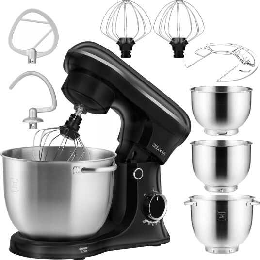Zeegma Planet Trio Kjøkkenmaskin - 5,2L, 1500W, 10 hastigheter - Svart Zeegma Planet Trio Kjøkkenmaskin - 5,2L, 1500W, 10 hastigheter - Svart