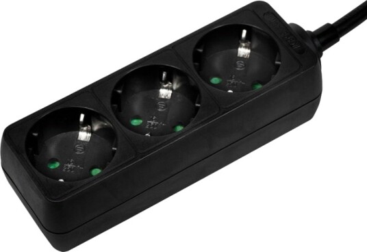 LogiLink jordet 3 veis grenuttak 1.5m svart LPS205B LogiLink jordet 3 veis grenuttak 1.5m svart LPS205B