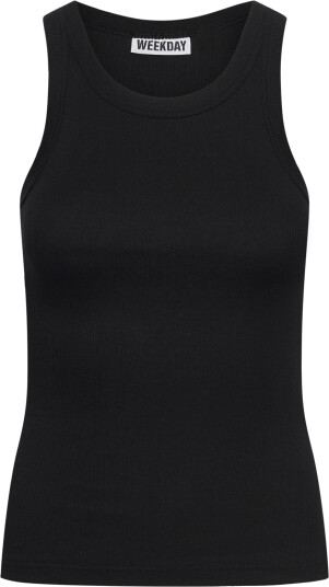 Weekday Fitted Rib Tank Top Black XXS