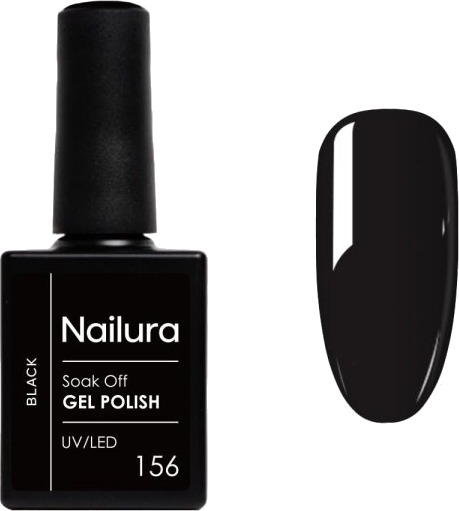 Nailura Gelpolish 156 – Svart – 10 ml