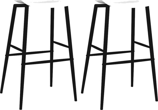 vidaXL Barstoler 2 stk hvit vidaXL Barstoler 2 stk hvit