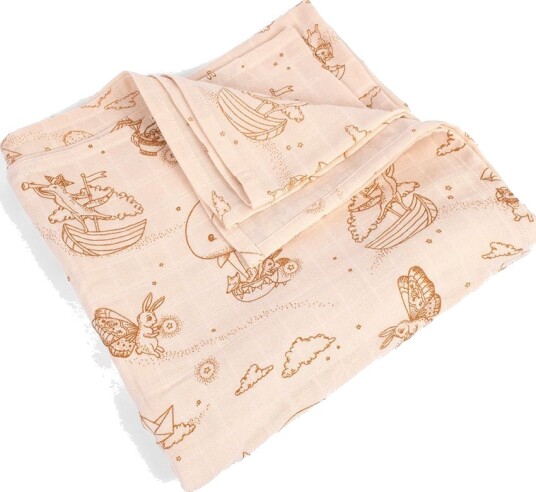 FILIBABBA Dreamy Adventurers Muslin Svøp Diaper 120x120 Cm Gots