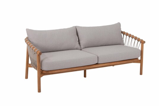 Sunzo Alva 3-seters sofa Teak med beige pute Beige Sunzo Alva 3-seters sofa Teak med beige pute Beige