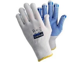 Multi Handske Tegera 630 Str S Med Dotter Strik Nylon Hvid,10 Pk X 12 Par/krt