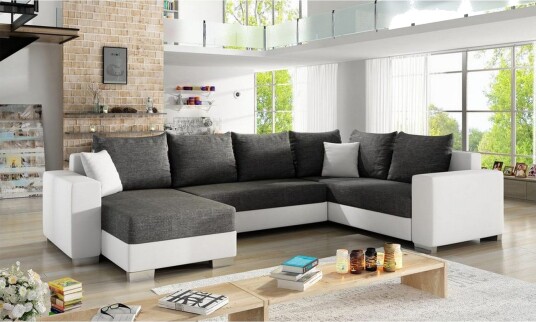 Seksjon Eltap Marco 312x210x92 cm Sawana 05 Soft 17 Grå Hvit Venstre Seksjon Eltap Marco 312x210x92 cm Sawana 05 Soft 17 Grå Hvit Venstre