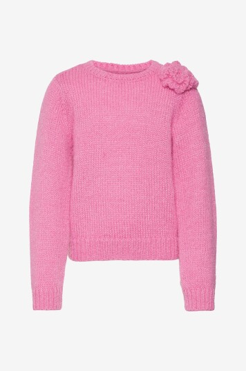 Vero Moda Girl Genser vmAdia LS O neck Flower Pullover Rosa