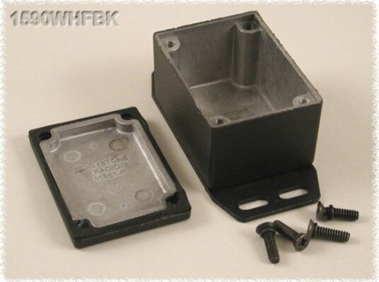 Hammond Electronics 1590WHFBK 52,5 × 38 × 31 mm Aluminium Svart Kabinett