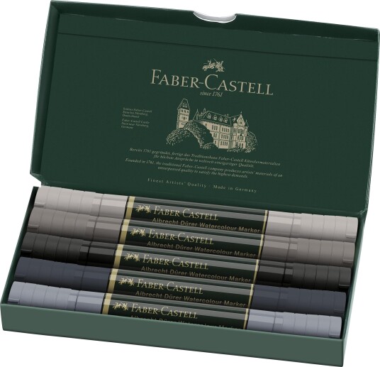 Faber-Castell Watercolour marker A.Dürer Grey 5 pcs 160306 Faber-Castell Watercolour marker A.Dürer Grey 5 pcs 160306