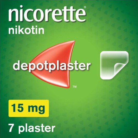 Nicorette depotplaster 15mg/16t gjennomsiktig 7 STK Nicorette depotplaster 15mg/16t gjennomsiktig 7 STK