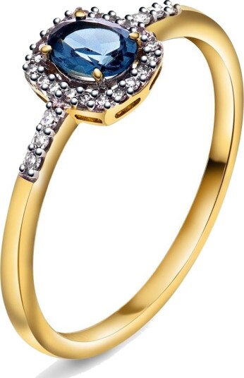 Pan Jewelry Ring i gull med diamanter 0,08 ct og topas størrelse Ring i gull med diamanter 0,08 ct og topaz Str. 60