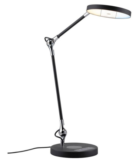 Numis skrivebordslampe 11W 2700-6500 Kelvin 3-step dim - Trådløs lader for mobil - Svart