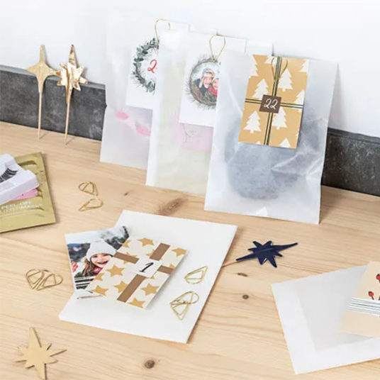 smartphoto DIY Adventskalender Poser med gullfargede klips- 24 stk smartphoto DIY Adventskalender Poser med gullfargede klips- 24 stk