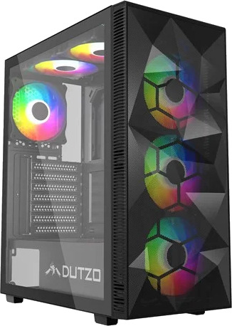 DUTZO C331 PWM ARGB Kabinett Miditower Svart C331PWMARGB B DUTZO C331 PWM ARGB Kabinett Miditower Svart C331PWMARGB B