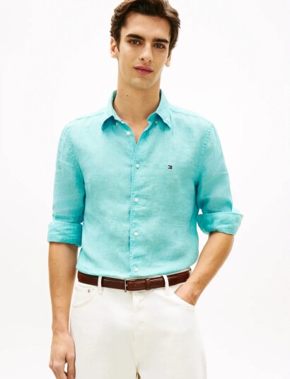 Tommy Hilfiger Pigment Dyed Li Solid Rf Shirt Green XXL