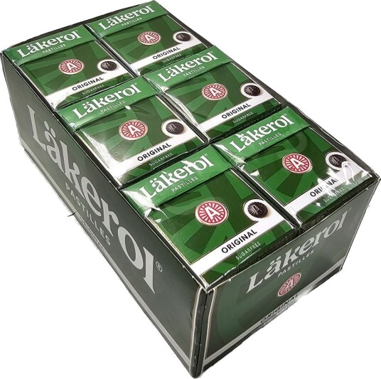 24 stk Läkerol Original Sugarfree / Sukkerfrie Pastiller med Lakrissmak Hel Eske 600 gram