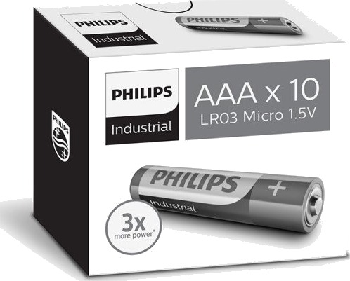 Philips Industrial Alkaline AAA Batterier 10 stk. Philips Industrial Alkaline AAA Batterier 10 stk.