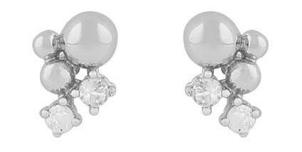 Snö Of Sweden Lise Irregular Earring Silver/Clear Onesize Snö Of Sweden Lise Irregular Earring Silver/Clear Onesize
