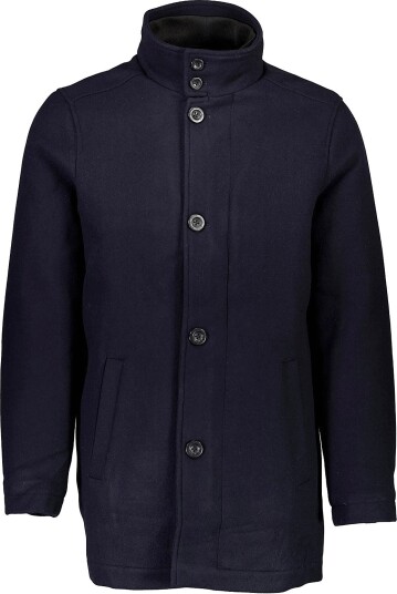 Bison Relaxed Fit Wool Car Coat   NAVY   XXL