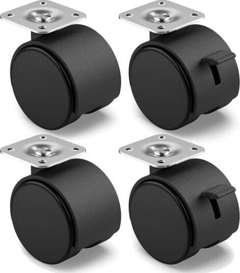 Sett med 4 møbelhjul 40 mm - transporthjul med brems u