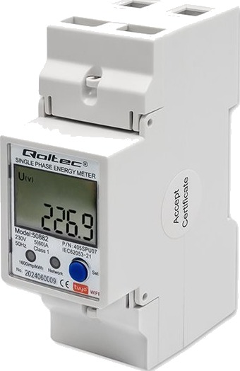 Qoltec 1 Fase Wi Fi Strømmåler DIN Qoltec 1 Fase Wi Fi Strømmåler DIN