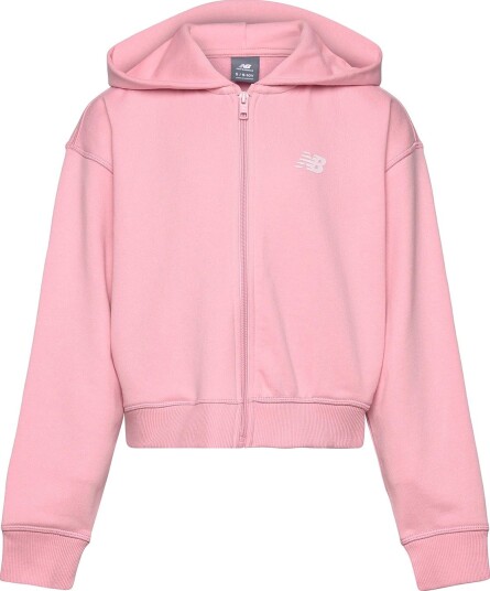 New Balance 9060 Graphic Cropped Zip Thru Hoodie   PINK CHALK   152