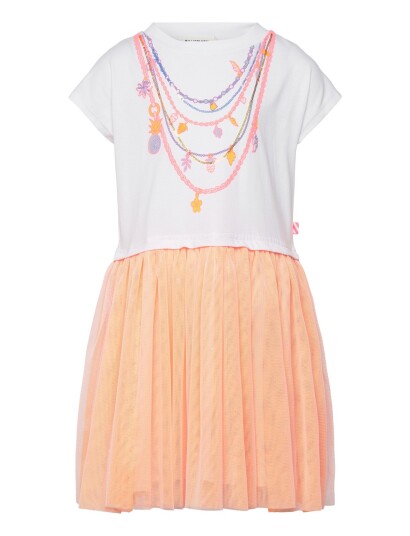 Billieblush Short Sleeved Dress White 110 Billieblush Short Sleeved Dress White 110