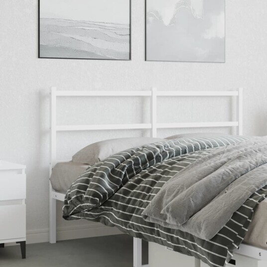 Sengegavl i metall hvit 140 cm 8721012303447