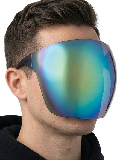 Futuristisk Ansiktskjold/Briller med Iriserende Speillinse