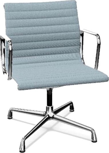 Vitra Aluminium EA 107 Kontorstol Hopsak Sjøblå/Elfenben/ Krom