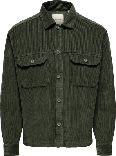 ONLY & SONS Onssimon Cord Rlx 017 Shirt   BELUGA   XS
