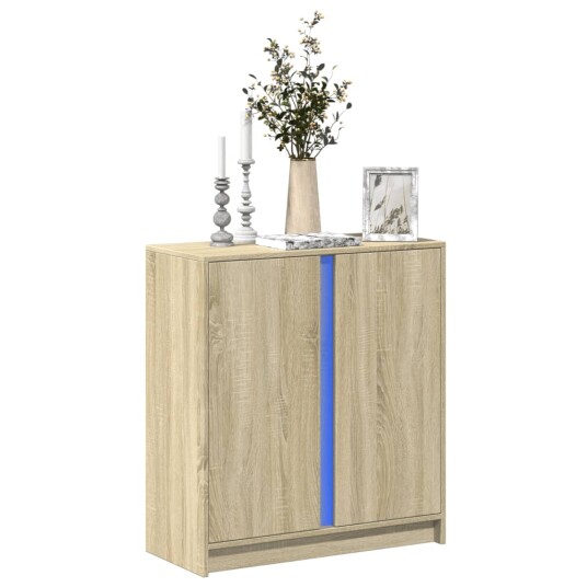 Skjenk med LED sonoma eik 77x34x85 cm konstruert tre